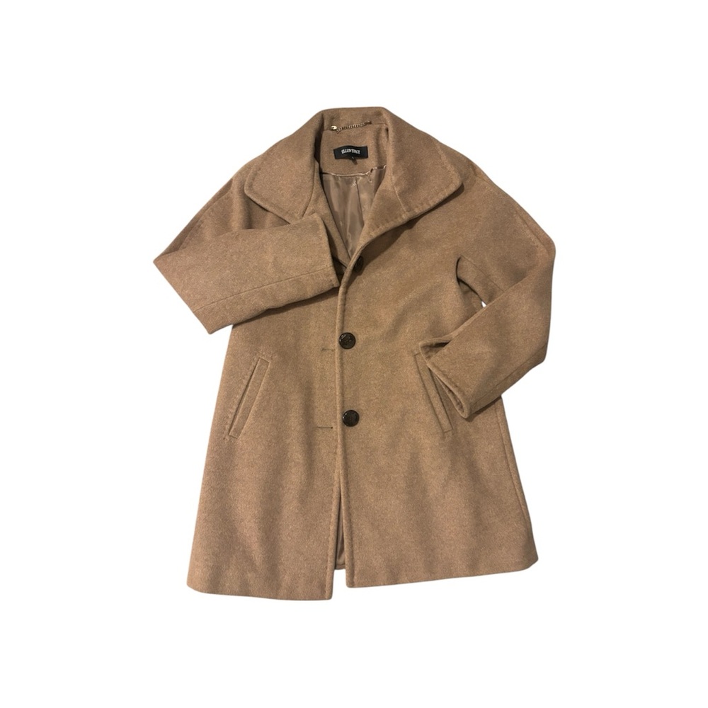Ellen Tracy Tan Wool/Polyester Blend Coat